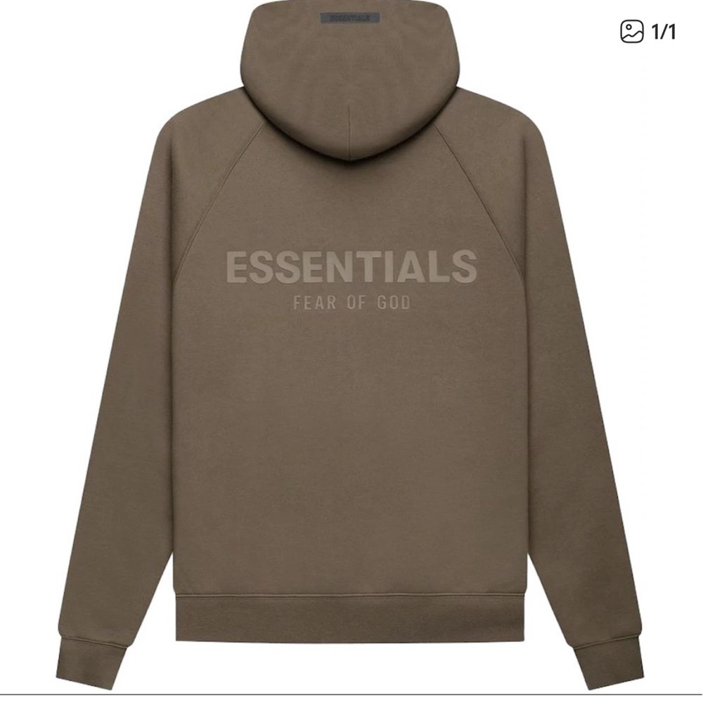 Essentials Fear of God Sweatshirt Hoodie. Brown Harvest color size XL